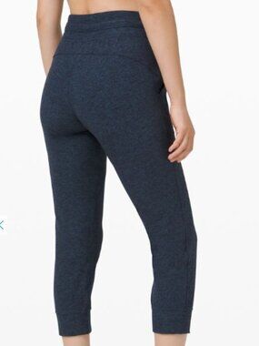 Ready to Rulu Jogger Crop Heathered True Navy/Black